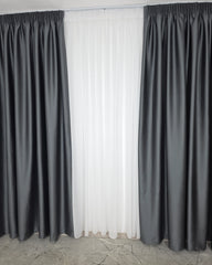 Draperie Paris blackout 100% opaca pe culoarea gri inchis