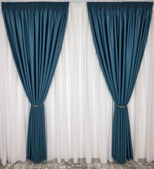 Draperie simpla turcoaz blackout 90%, model Nelly