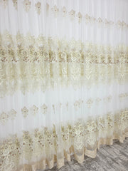 Perdea lux cu broderie 3d crem