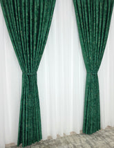 Colectia Dubai Varianta Verde Smarald: Perdea Voal Premium Si Draperie Catifea Cu Insertii