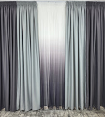 Draperie Leo gri deschis cu gri inchis blackout 98%