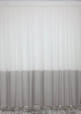 Perdea Bicolor grej cu alb din material tip borangic