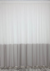 Perdea Bicolor Grej cu Alb din Material Tip Borangic – Perdea eleganta pentru living si dormitor in nuante alb, crem, bej si grej, confectionata pe comanda