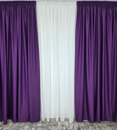 Draperie simpla mov blackout - Draperie eleganta pentru living si dormitor, confectionata pe comanda