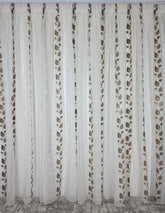 Perdea Calin sable crem cu frunze maro