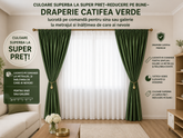 Stoc limitat*Set Edi– Perdea Voal Premium si Draperie Catifea Verde