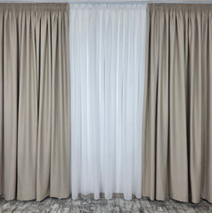 Draperie simpla crem-roze blackout 80%