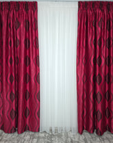 Draperie rosu cu negru model oglinda ieftina la reducere la preț avantajos