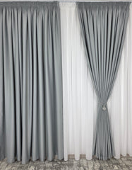 Draperie simpla gri cenusiu blackout 80%