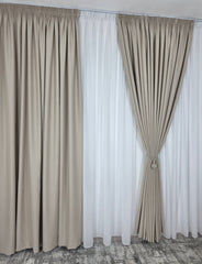 Draperie simpla crem-roze blackout 80%