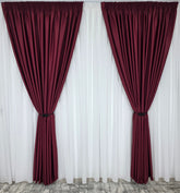 Colectia Blackout: Perdea Matase Alba Si Draperie Bordo Blackout 98%