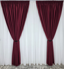 Colectia Blackout – Perdea Voal Premium si Draperie Bordo – ideal pentru livinguri elegante si dormitoare sofisticate cu canapele crem, bej sau gri si mobilier lemn inchis, wenge sau accente aurii – confectionat pe comanda