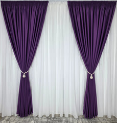 Draperie simpla mov blackout - Draperie eleganta pentru living si dormitor, confectionata pe comanda