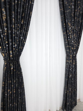 Colectia Elegance: Perdea Voal Premium Si Draperie Catifea Neagra Cu Insertii model Golden