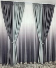 Draperie Leo gri deschis cu gri inchis blackout 98%