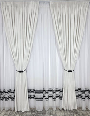 Draperie din catifea alba blackout 70%
