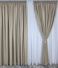 Draperie simpla crem blackout- perfecta pentru living si dormitoare in tonuri de crem,alb,gri