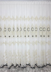 Perdea Isabella 3d cu bordura de catifea neagra