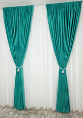 Draperie Verde Marin din catifea blackout 90%