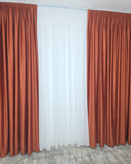 Draperie catifea portocala blackout 90%