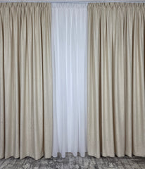 Draperie Usoara Lucy Crem Blackout 60% – ideala pentru interrioare luminoase, confectionata pe comanda