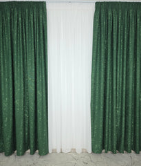 Draperie Los Angeles Nisip Verde Smarald, Semiopaca, Tip Vopsea Decorativa – ideala pentru livinguri cu canapele crem, bej, gri sau accente verzi si mobilier lemn natur sau alb – confectionata pe comanda