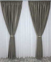 Draperia din catifea Cacao cu Lapte Blackout 90% - Ideala pentru living si dormitor, confectionata pe comanda