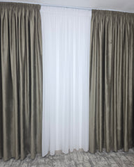 Draperie Catifea Cafea cu Lapte Blackout 90% – Draperie eleganta pentru living si dormitor, confectionata pe comanda