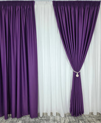 Draperie simpla mov blackout - Draperie eleganta pentru living si dormitor, confectionata pe comanda