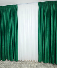 Draperie catifea verde smarald - Perfecta pentru living si dormitor, confectionata pe comanda