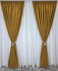 Draperie galben mustar - eleganta pentru living si dormitor, confectionata pe comanda