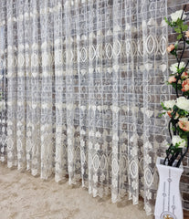 Perdea din tul cu broderie crem si fir auriu, model oglinda - CASABLANCA Perdea din tul cu broderie crem si fir auriu, model oglinda CasaBlanca Curtains & Drapes 40.00 CASABLANCA CASABLANCA