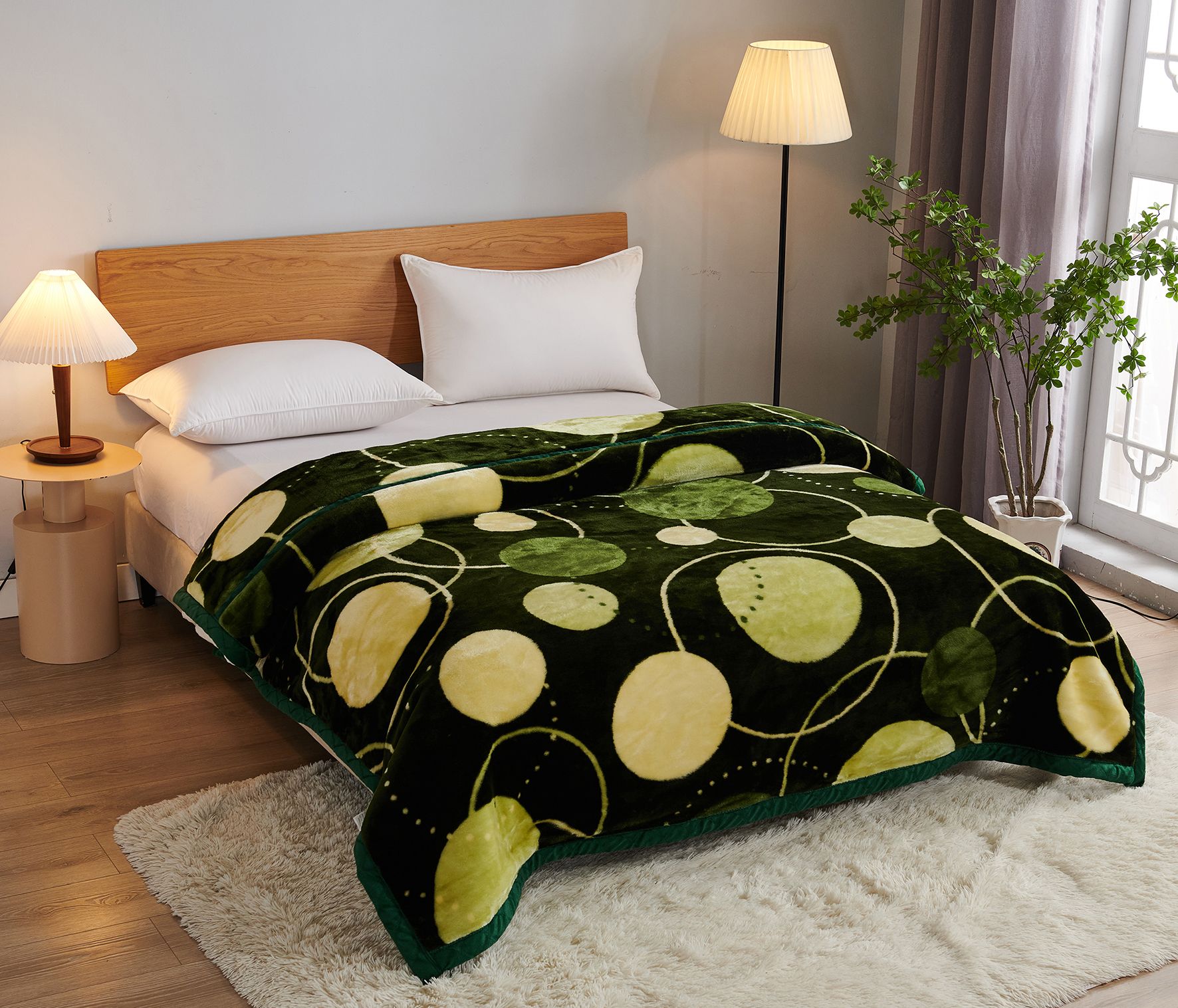 Patura cu o textura pufoasa si catifelata, pentru pat mare, dimensiune 200x230, model cercuri, cod:P9 - CASABLANCA Patura cu o textura pufoasa si catifelata, pentru pat mare, dimensiune 200x230, model cercuri, cod:P9 CasaBlanca Blankets 150.00 CASABLANCA CASABLANCA