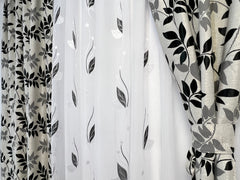Perdea sable, flori alb cu negru, nesifonabila, model Olga - CASABLANCA Perdea sable, flori alb cu negru, nesifonabila, model Olga Casa Blanca Curtains & Drapes 40.00 CASABLANCA CASABLANCA