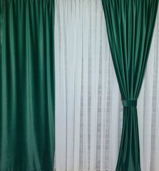 Draperie catifea verde smarald intens 2