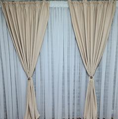 Set Simplu de Perdea Alba de Voal ?i Draperie Blackout Crem - Elegan?a ?i Func?ionalitate în Designul Tau - model Daria - CASABLANCA Set Simplu de Perdea Alba de Voal ?i Draperie Blackout Crem - Elegan?a ?i Func?ionalitate în Designul Tau - model Daria Casa Blanca Curtains & Drapes 325.00 CASABLANCA  CASABLANCA