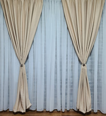 Set Simplu de Perdea Alba de Voal ?i Draperie Blackout Crem - Elegan?a ?i Func?ionalitate în Designul Tau - model Daria - CASABLANCA Set Simplu de Perdea Alba de Voal ?i Draperie Blackout Crem - Elegan?a ?i Func?ionalitate în Designul Tau - model Daria Casa Blanca Curtains & Drapes 325.00 CASABLANCA  CASABLANCA