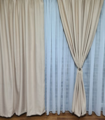 Set Simplu de Perdea Alba de Voal ?i Draperie Blackout Crem - Elegan?a ?i Func?ionalitate în Designul Tau - model Daria - CASABLANCA Set Simplu de Perdea Alba de Voal ?i Draperie Blackout Crem - Elegan?a ?i Func?ionalitate în Designul Tau - model Daria Casa Blanca Curtains & Drapes 325.00 CASABLANCA  CASABLANCA