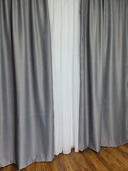 Set perdea nesifonabila din in cristal cu draperie simpla gri 100% blackout, model Silvia - CASABLANCA Set perdea nesifonabila din in cristal cu draperie simpla gri 100% blackout, model Silvia CASABLANCA  385.00 CASABLANCA  CASABLANCA