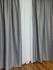 Set perdea nesifonabila din in cristal cu draperie simpla gri 100% blackout, model Silvia - CASABLANCA Set perdea nesifonabila din in cristal cu draperie simpla gri 100% blackout, model Silvia CASABLANCA  385.00 CASABLANCA  CASABLANCA