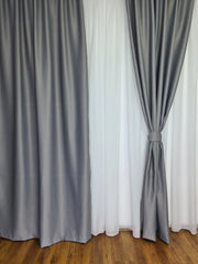 Set perdea nesifonabila din in cristal cu draperie simpla gri 100% blackout, model Silvia - CASABLANCA Set perdea nesifonabila din in cristal cu draperie simpla gri 100% blackout, model Silvia CASABLANCA  385.00 CASABLANCA  CASABLANCA