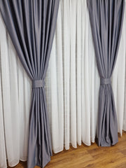 Set complet din perdea simpla voal alb cu draperie uni gri 100% blackout, Colectia Crom, varianta gri inchis - CASABLANCA Set complet din perdea simpla voal alb cu draperie uni gri 100% blackout, Colectia Crom, varianta gri inchis CASABLANCA  650.00 CASABLANCA 8metriperdeacu6metridraperiepentrusinagaleriede4-5 CASABLANCA