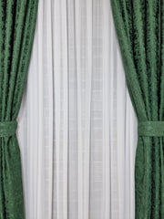 Set perdea din matase alba si draperie decorativa verde smarald - CASABLANCA Set perdea din matase alba si draperie decorativa verde smarald Casa Blanca Curtains & Drapes 400.00 CASABLANCA  CASABLANCA