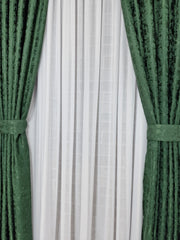 Set perdea din matase alba si draperie decorativa verde smarald - CASABLANCA Set perdea din matase alba si draperie decorativa verde smarald Casa Blanca Curtains & Drapes 400.00 CASABLANCA  CASABLANCA