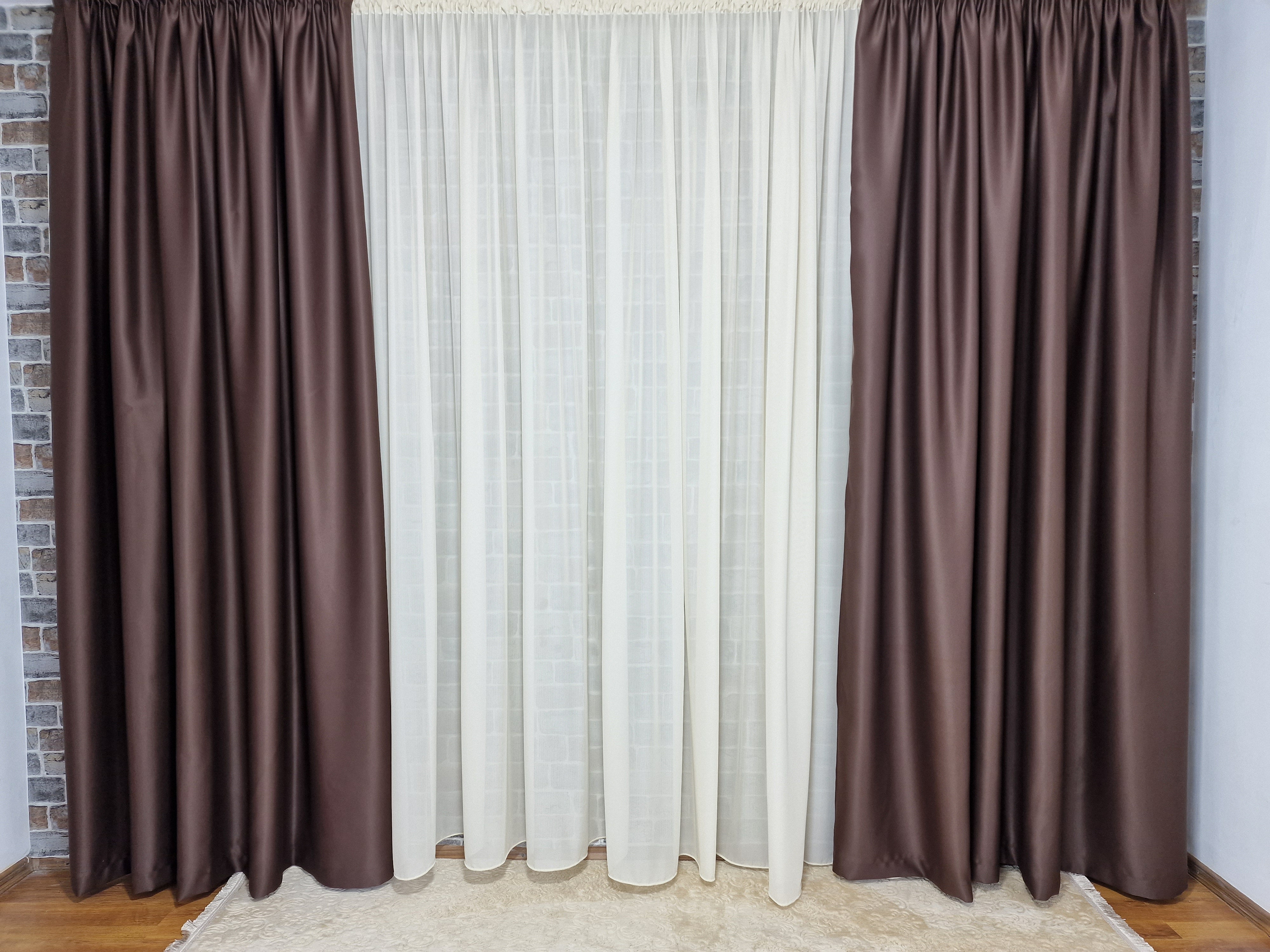Set perdea din matase crem si draperie maro 100% blackout - CASABLANCA Set perdea din matase crem si draperie maro 100% blackout Casa Blanca Curtains & Drapes 385.00 CASABLANCA  CASABLANCA