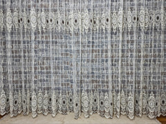 Perdea din tul cu broderie crem cu maro si fir auriu, model oglinda mica - CASABLANCA Perdea din tul cu broderie crem cu maro si fir auriu, model oglinda mica CasaBlanca Curtains & Drapes 40.00 CASABLANCA  CASABLANCA