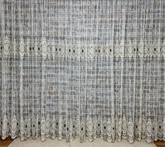 Perdea din tul cu broderie crem cu maro si fir auriu, model oglinda mica - CASABLANCA Perdea din tul cu broderie crem cu maro si fir auriu, model oglinda mica CasaBlanca Curtains & Drapes 40.00 CASABLANCA  CASABLANCA