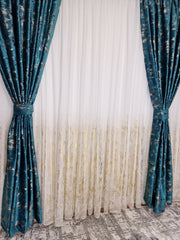 Set complet perdea si draperie, colectia Golden, varianta turcoaz - CASABLANCA Set complet perdea si draperie, colectia Golden, varianta turcoaz CASABLANCA  740.00 CASABLANCA  CASABLANCA