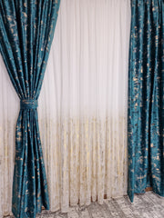 Set complet perdea si draperie, colectia Golden, varianta turcoaz - CASABLANCA Set complet perdea si draperie, colectia Golden, varianta turcoaz CASABLANCA  740.00 CASABLANCA  CASABLANCA