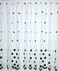 Perdea alba cu flori verde smarald, confectionata din in, material plin ca textura, model Daisy - CASABLANCA Perdea alba cu flori verde smarald, confectionata din in, material plin ca textura, model Daisy Casa Blanca Curtains & Drapes 45.00 CASABLANCA  CASABLANCA